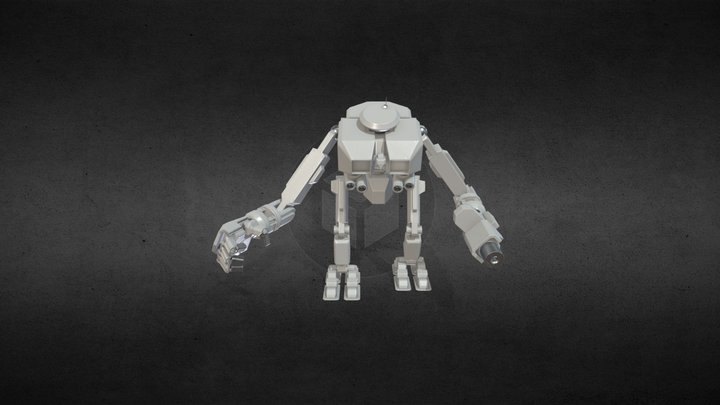 Baked mechanical robot 3D Model