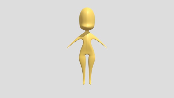 Female Figure Type C Chibi Head 3D Model