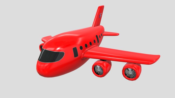 Cartoon Plane 3D Model