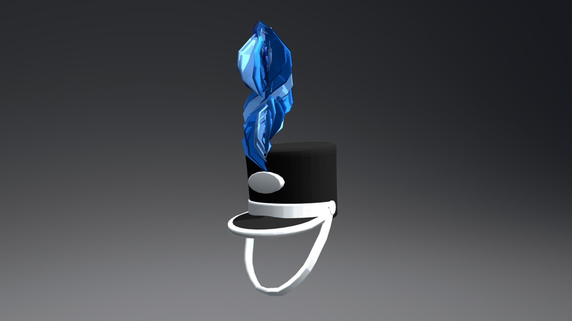 Lowpoly Marching Band Hat (Blue)