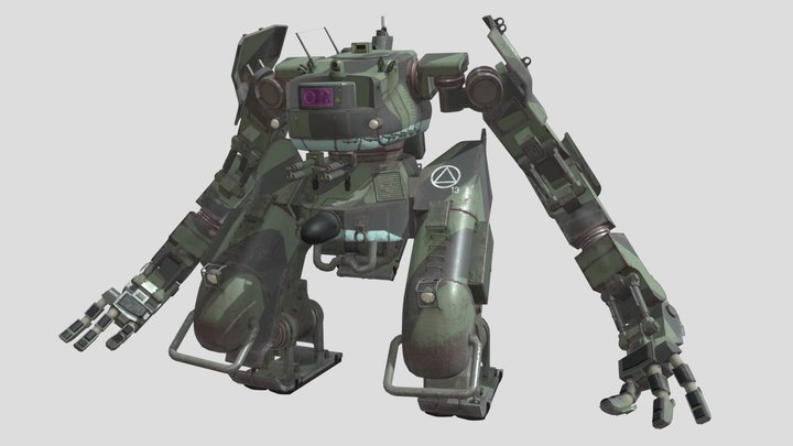 Fictional Bipedal Mecha 3D Model