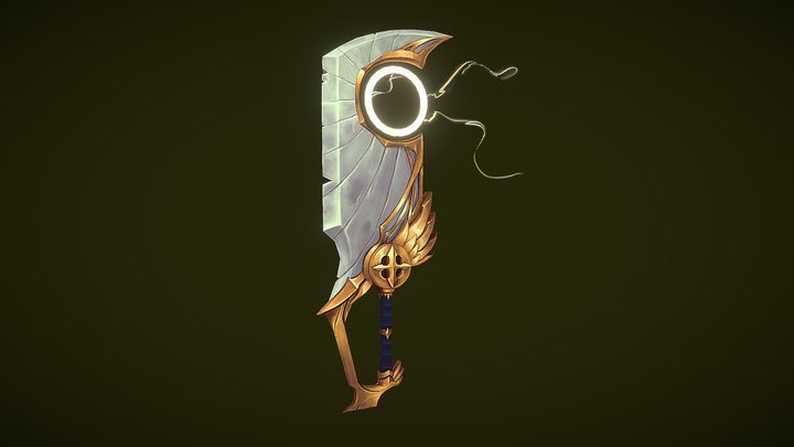 Holy Cleaver - Stylized Sword 3D Model