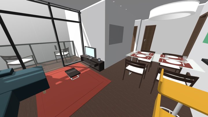 SALA DE ESTAR - RESIDENCIAL MARINHO 3D Model
