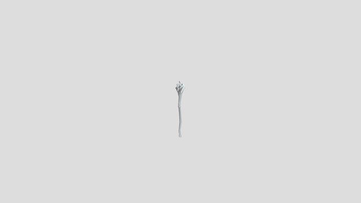 Mage Oak Staff Low Poly 3D Model