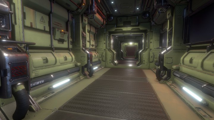 Sci-Fi corridor 3D Model