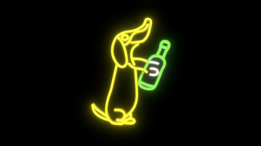 Dog beer neon