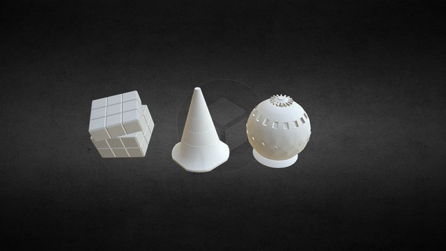 3 Mesh Objects 3D Model