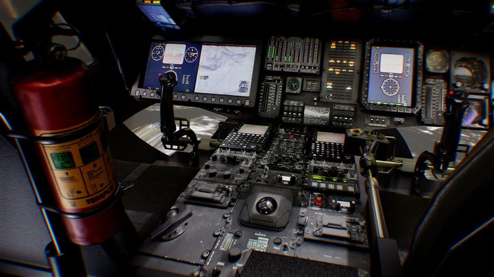 Black Hawk UH-60 Cockpit 3D Model