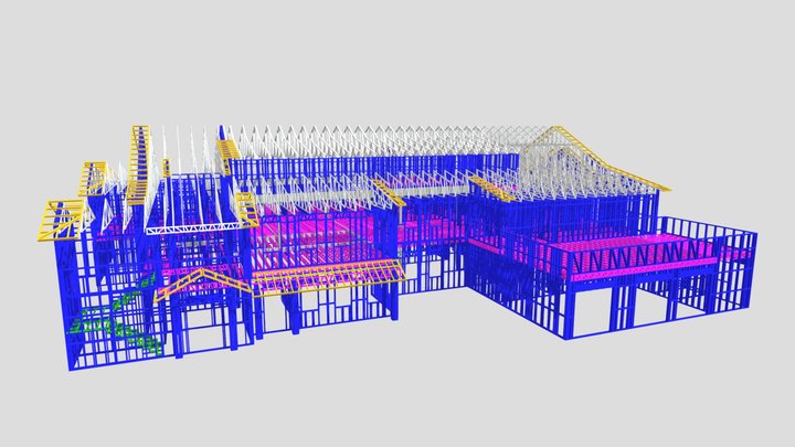 Cold-Formed Steel Farmhouse California 3D Model
