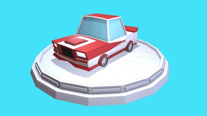 Low Poly Racing Car 3D Model
