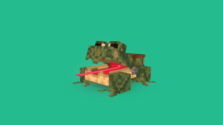 Saddeld Large Minecraft Frog 3D Model
