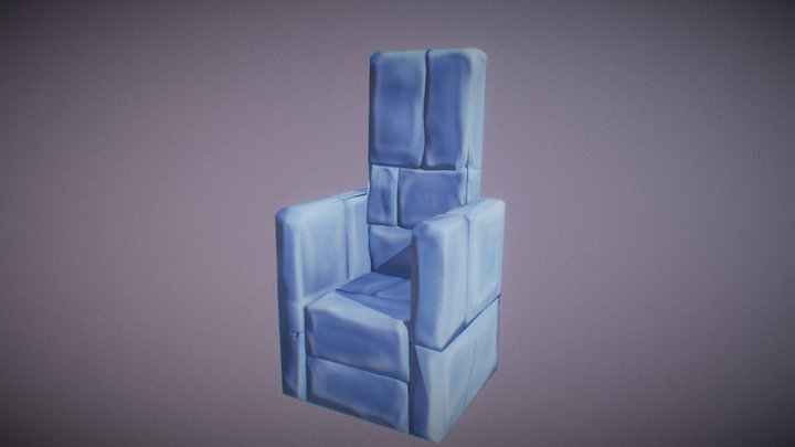 Painted Stone Throne 3D Model
