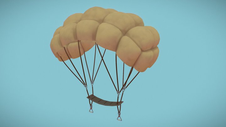 Parachute Low poly 3D Model