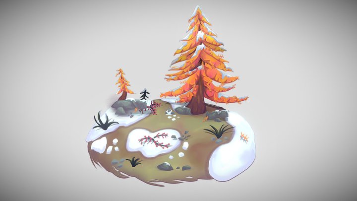 2.5D Tree Scene 3D Model