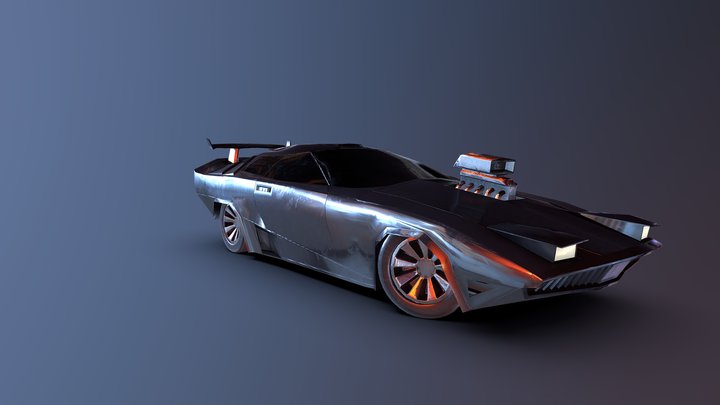 Cyberpunk car 3D Model