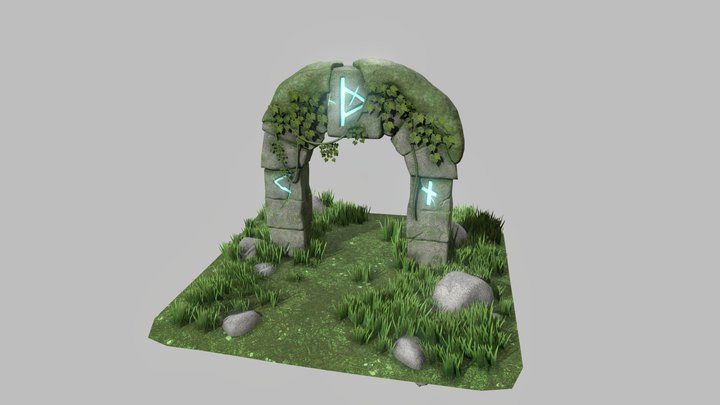 Stone Archway Small Scene 3D Model