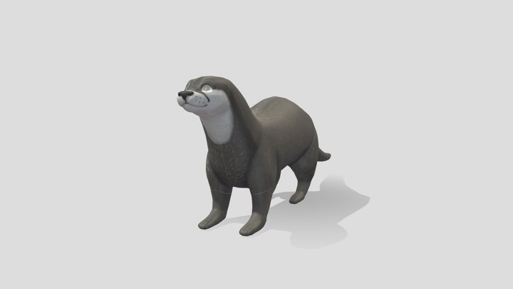 Otter Low Poly 3D Model