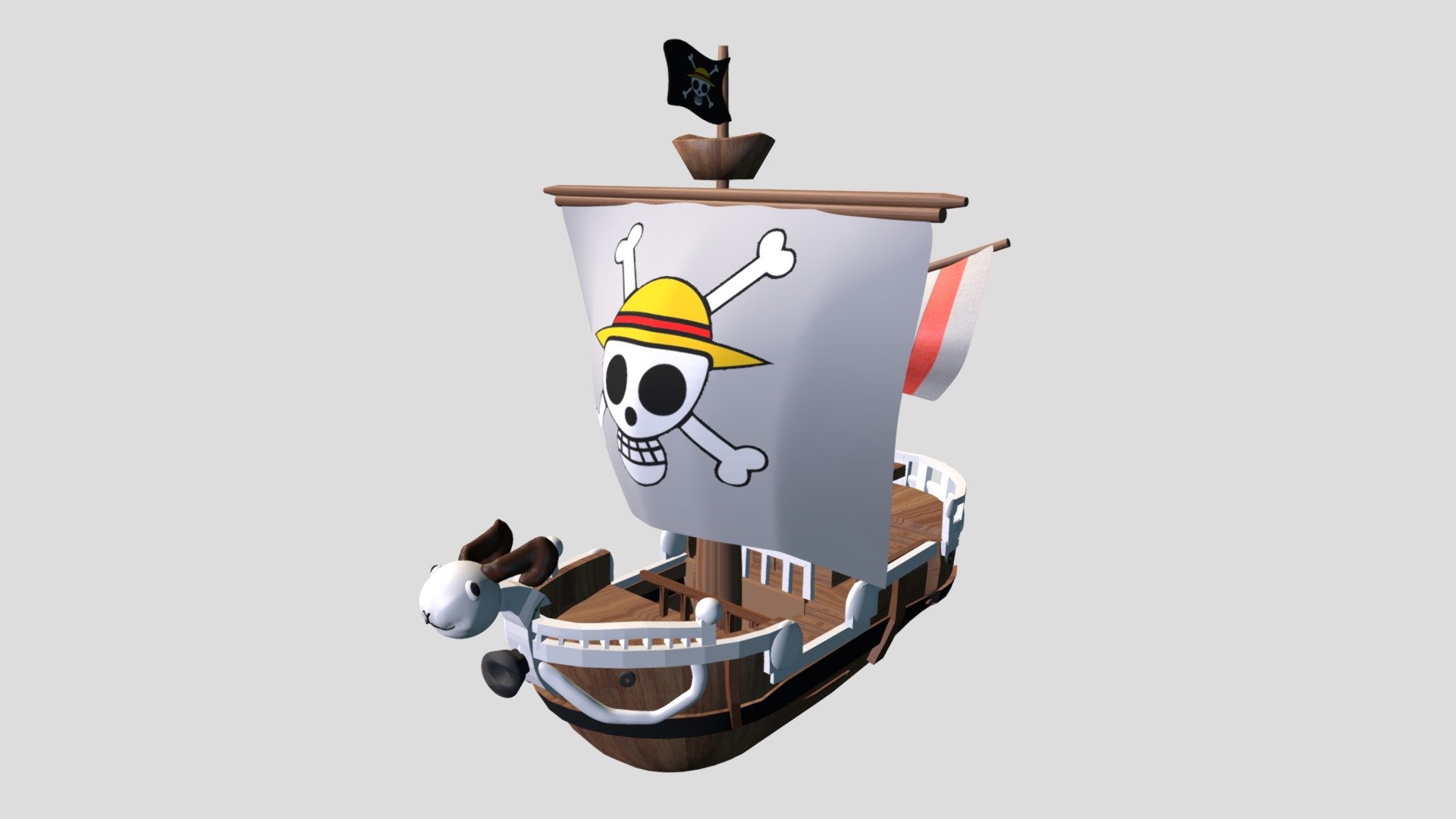 3D model one piece going merry VR / AR / low-poly