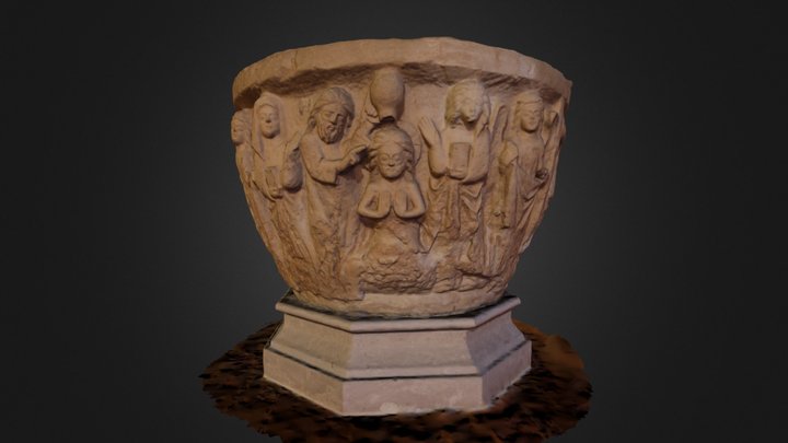 Abia de las Torres Baptismal Font 3D Model