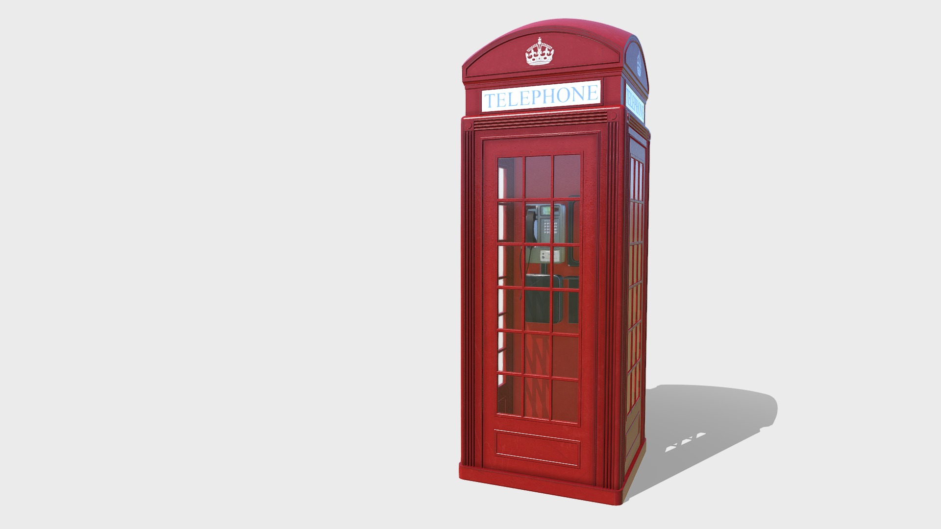 3D model Red Phone Box - This is a 3D model of the Red Phone Box. The 3D model is about a red telephone booth.