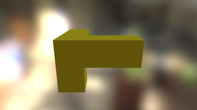 CAD Yellow Piece- Puzzle Cube 3D Model