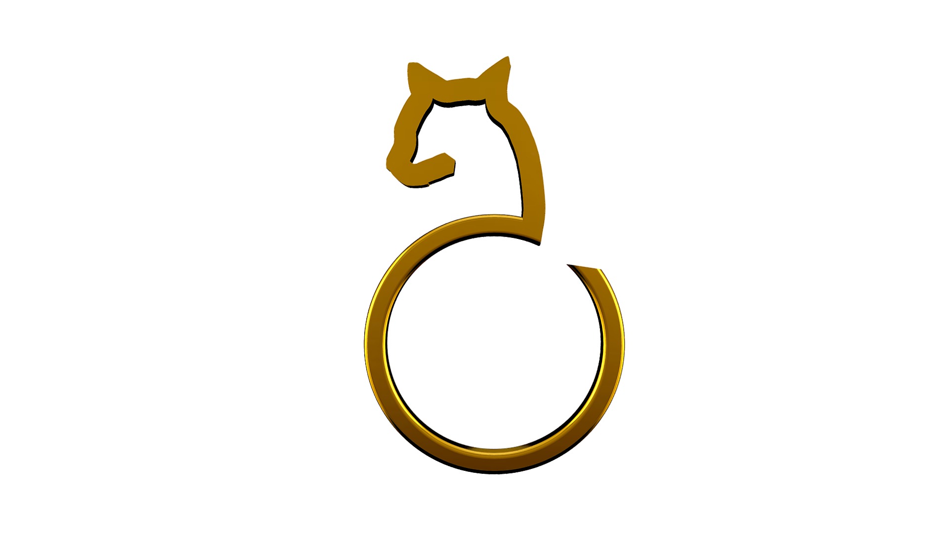3D model Abstract cat ring - This is a 3D model of the Abstract cat ring. The 3D model is about shape.