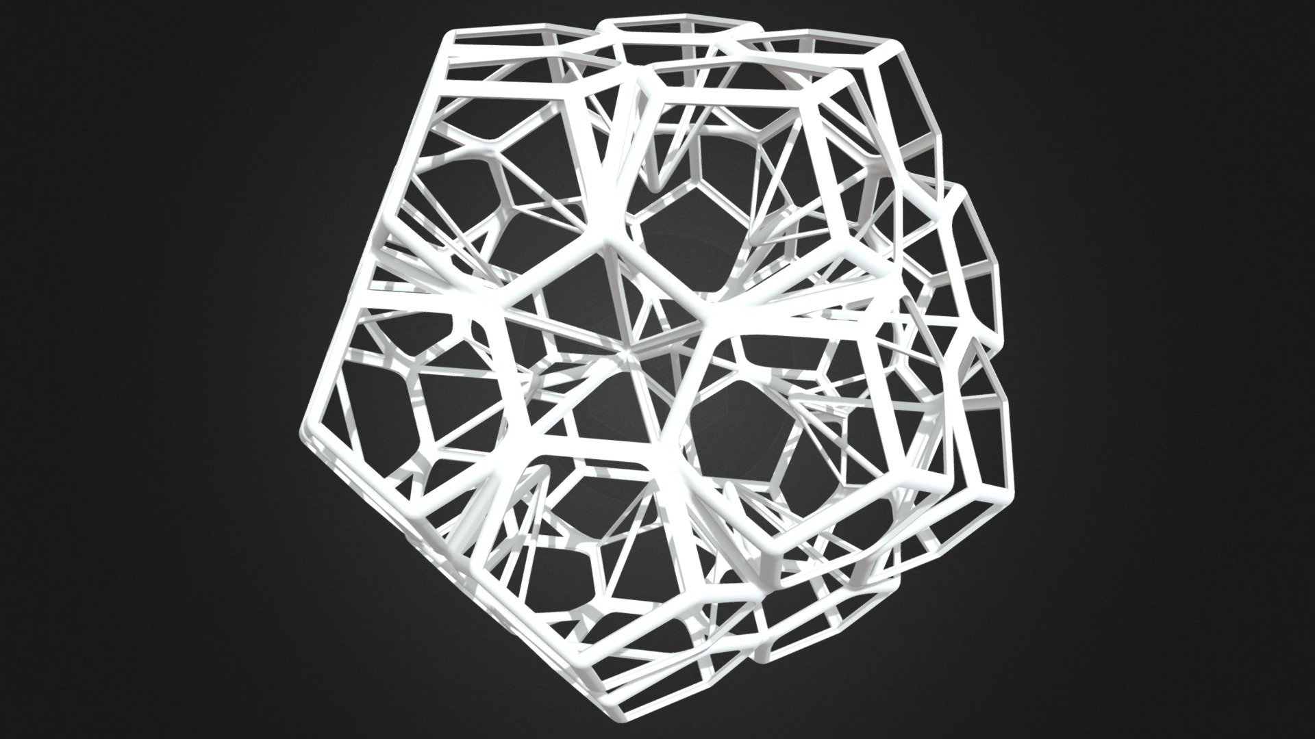 Wireframe Shape Penta Flake Dodecahedron - Buy Royalty Free 3D model by ...