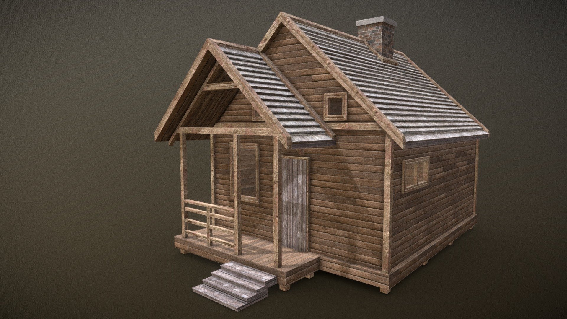Wooden House House In The Woods Project Download Free D Model By Helindu B D B Sketchfab