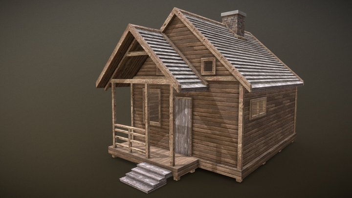 Wooden house (House in the woods project) 3D Model