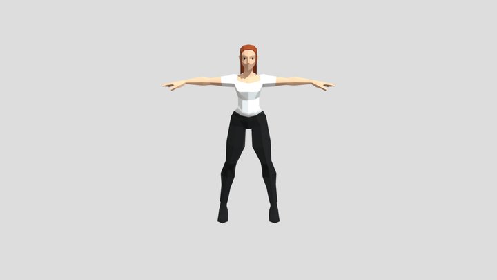 LowPoly girl 3D Model
