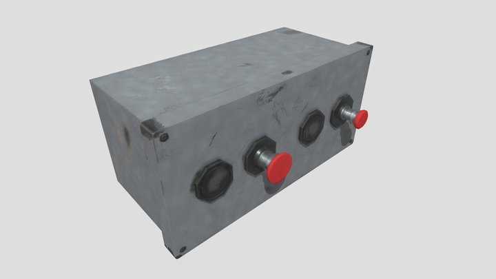 Low-Poly industrial control panel 3D Model
