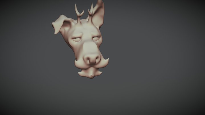 Dog deer sculpt test 3D Model
