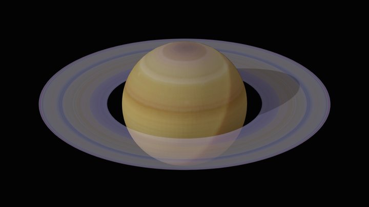 Planet Saturn with rings 3D Model