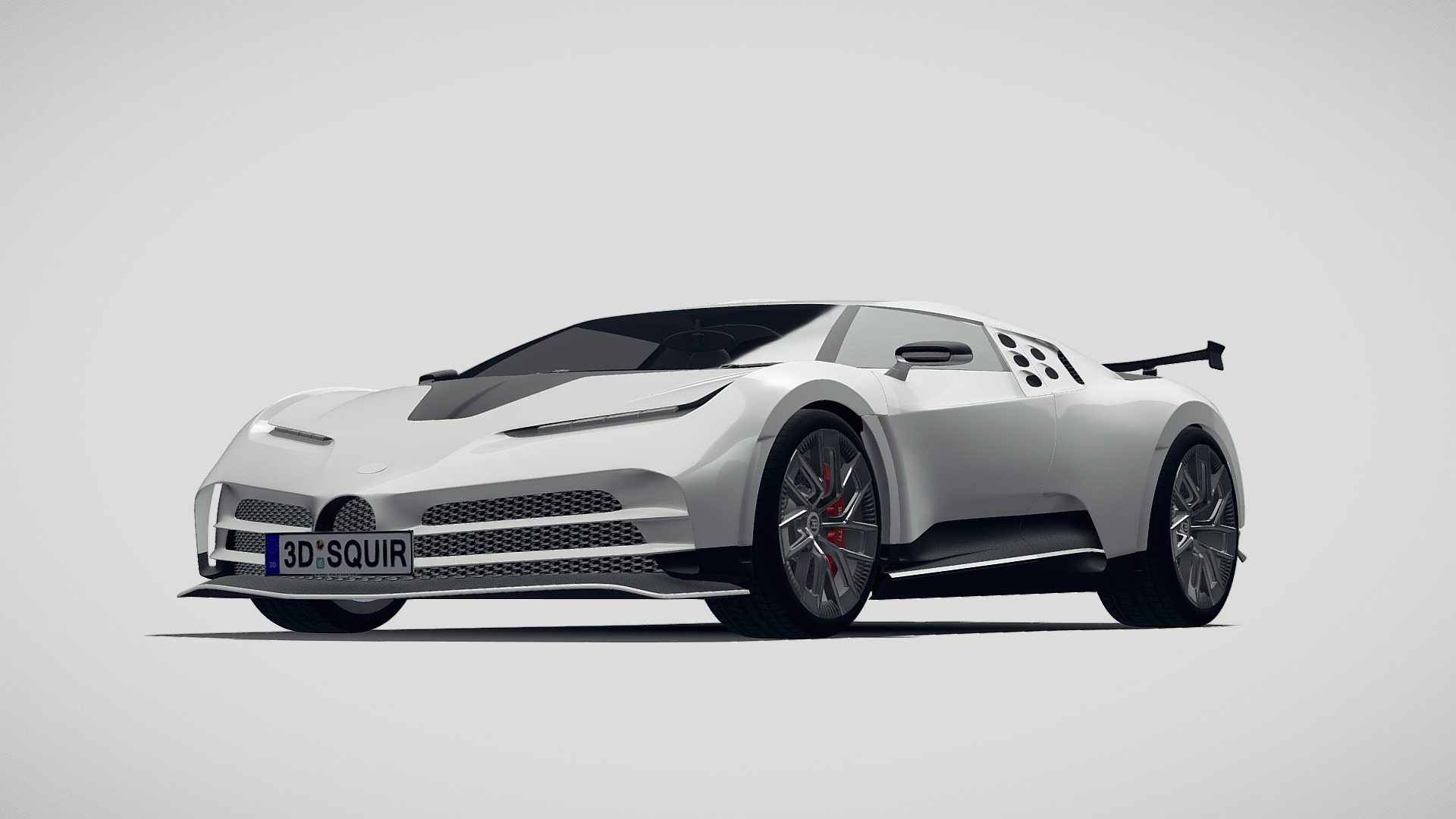 3D model Bugatti Centodieci 2020 - This is a 3D model of the Bugatti Centodieci 2020. The 3D model is about a white sports car.