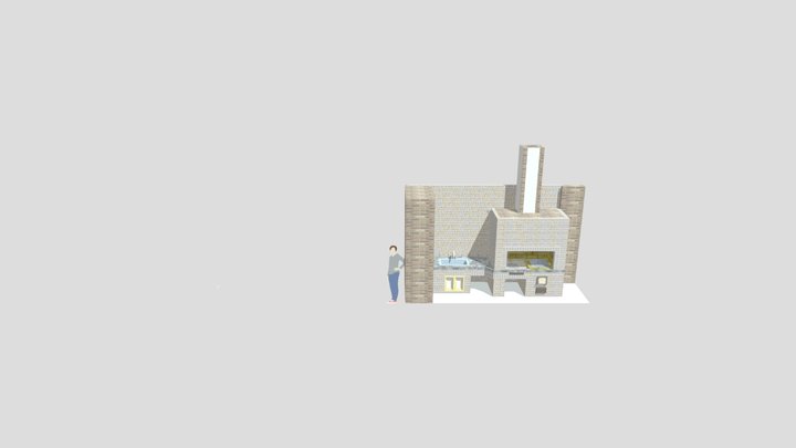 BBQ barbeque brick bake 3D Model