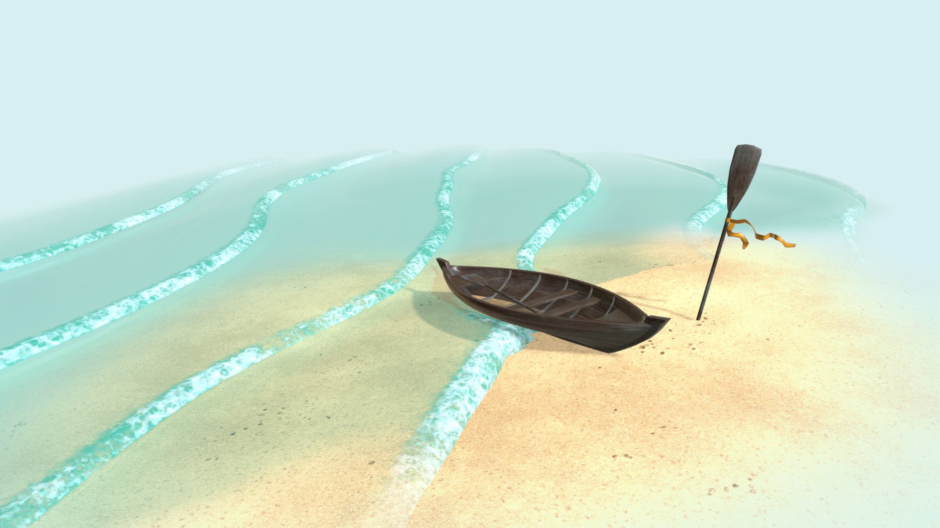 Rowboat on a beach — Sketchfab embed 3D viewer