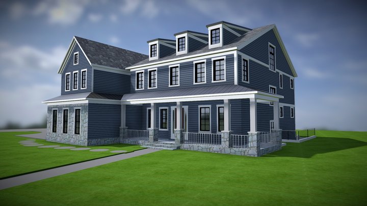 Two Story House CLARK - 360 spin model 3D Model