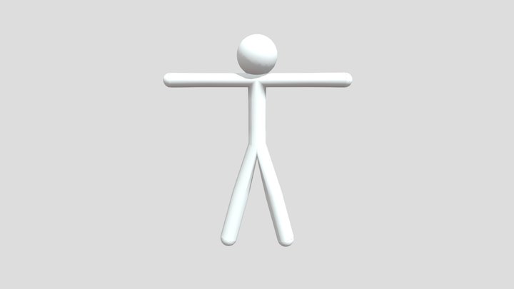 FREE basic lowpoly stickman (not rigged) 3D Model