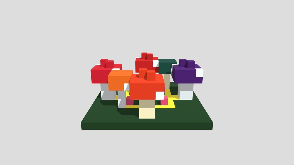 Fairy Mushroom Circle - Voxel 32x32 (Animated)
