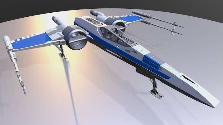 X-Wing T-70 with LANDING GEAR 3D Model