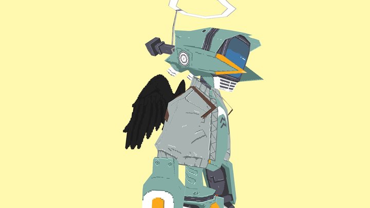 Canti - FLCL - Low Poly Pixel Art 3D Model
