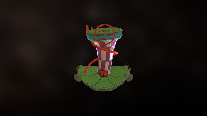 Space Restaurant: Flying Hat 3D Model