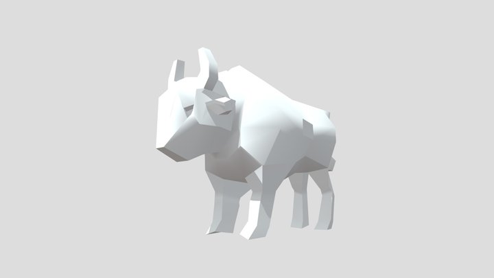 Bison LowPoly 3D Model