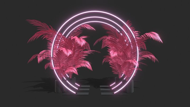 Neon Rings - Photo Opportunity 3D Model