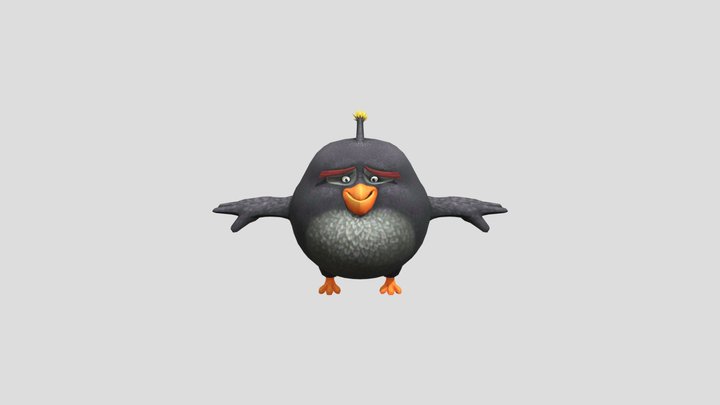 Angry_bird bomb 3D Model