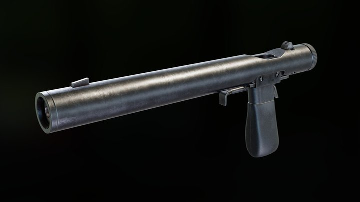Welrod Mk 2 suppressor pistol 3D Model