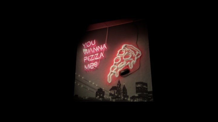 Neon Pizza 3D Model