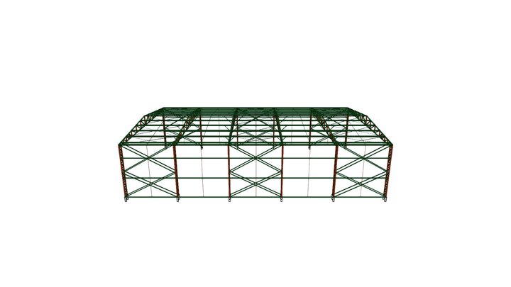 GALPÃO TRELIÇADO - 16 X 25 m 3D Model