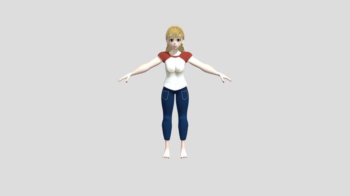 Blonde girl VR-chat 3D Model