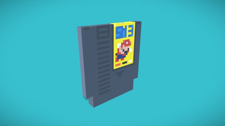 NES SMB3 Game Cartridge 3D Model